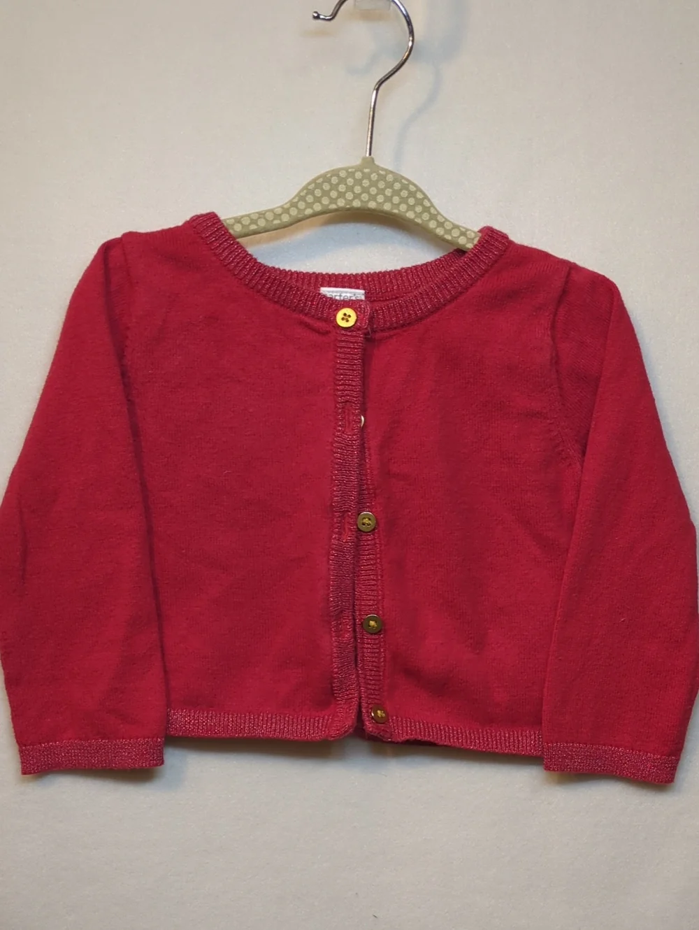 Carter's Bright Red Knit Button-Front Cardigan